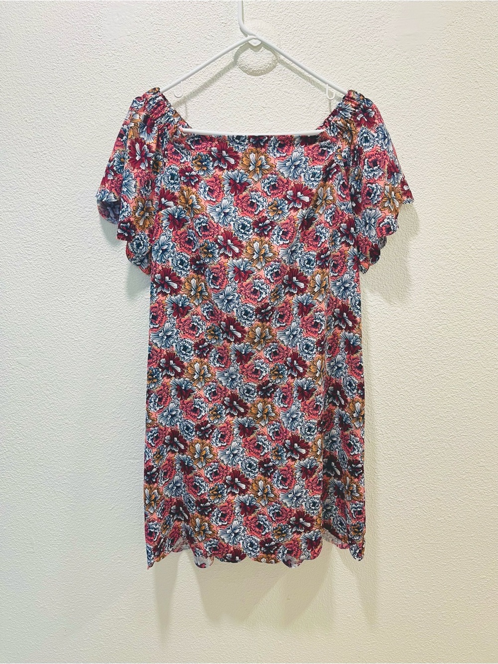 Banana Republic Floral Off-Shoulder Top in Coral, Navy, Yellow